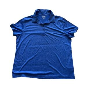 Lands' End Outfitters Blue Polo Shirt Top Women's XL Short Sleeve‎